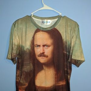 Parks & Recreation Ron Swanson Mona Lisa T-shirt
